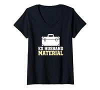 Women's Divorced Ex Husband Material Sarcastic Status V-Neck T-Shirt