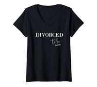 Womens Divorced to be - Finally - Finally Divided V-Neck T-Shirt