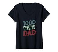 Womens DIY dads One Solution Dad Father’s Day V-Neck T-Shirt