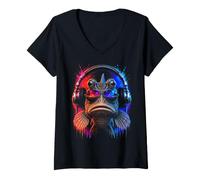 Women's DJ Techno House Electro Minimal Goa Trance Disc Jockey DnB DJ V-Neck T-Shirt