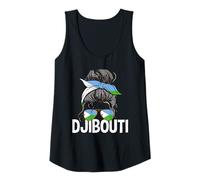 Womens Djibouti Girl Messy Hair Bun Proud Djiboutian Women Tank Top