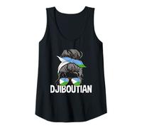 Womens Djiboutian Girl Messy Hair Bun Design Tank Top
