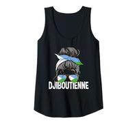 Womens Djiboutienne Djiboutian Girl Messy Hair Bun Design Tank Top