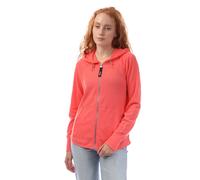 Women's DKNY Front Zip Through Slub Waffle Knit Hoodie in Pink