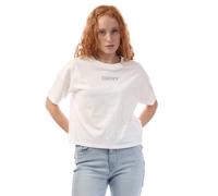 Women's DKNY Rhinestone Logo Crop Ss T-Shirt in Purple