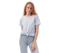 Women's DKNY Rhinestone Stripe Logo T-Shirt in Grey
