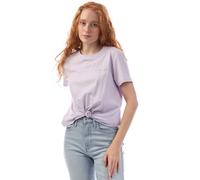 Women's DKNY Rhinestone Stripe Logo T-Shirt in Purple