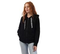 Women's DKNY Two Tone Logo Drawcord Hoodie in Black