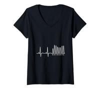 Women's DNA Sequencing Nucleotide Electropherogram Genetic Code ECG V-Neck T-Shirt