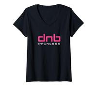 Womens DnB Princess, Love DnB, Drum and Bass fan, Rave Music V-Neck T-Shirt