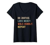 Womens Do Justice Love Mercy Walk Humbly Repeat - Style 80 V-Neck T-Shirt