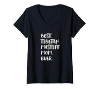 Womens Do Khyis Best Tibetan Mastiff Mom Ever Do Khyi V-Neck T-Shirt