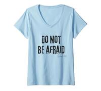 Womens Do Not Be Afraid Isaiah 41:10 Bible Faith Comfort V-Neck T-Shirt