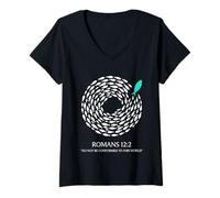 Women's Do Not Be Conformed to This World Fish Christian V-Neck T-Shirt