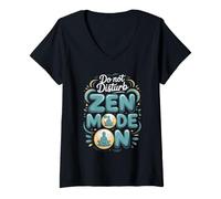 Women's Do Not Disturb Zen Mode On Meditation Mindfulness V-Neck T-Shirt