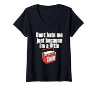 Womens Do not Hate Me Just Because I'm A Little Cooler Pun Jokes V-Neck T-Shirt