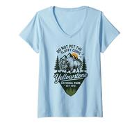 Womens Do Not Pet The Fluffy Cows Yellowstone National Park 1872 V-Neck T-Shirt