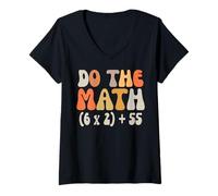 Womens Do The Math 67 Funny Math Meme Six Seven Joke for Teachers V-Neck T-Shirt