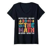Womens Do The Math Multiply Love Add Hope Math Teacher Mathematics V-Neck T-Shirt