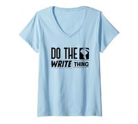 Women's Do The Write Thing Published Author Novelist Book Author V-Neck T-Shirt