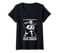 Womens Do Twins Ever Realize One of Them was Unplanned Funny Panda V-Neck T-Shirt