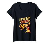 Women's Do You Even Salsa Bro Funny Distress Cute T-Shirt V-Neck T-Shirt