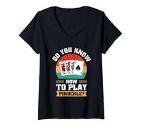 Womens Do You Know How to Play Pinochle Design Playing Card Games V-Neck T-Shirt