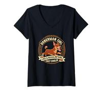 Women's Doberman Girl, Like A Regular Girl Only Cooler - Doberman V-Neck T-Shirt
