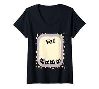 Womens Doctor of Veterinary Medicine Cats Veterinarian V-Neck T-Shirt