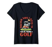 Womens Doctor Says I Need to Play More Golf Therapy Athlete - V-Neck T-Shirt