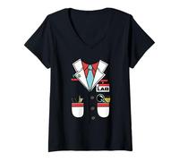 Womens Doctor White Lab Coat | Halloween Costume T-Shirt Chemist V-Neck T-Shirt