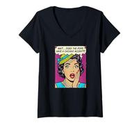 Women's Does The Pope Have A Chicago Accent Funny Comic V-Neck T-Shirt