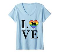 Womens Dog Breed Boerboel Word Love Typography Retro V-Neck T-Shirt