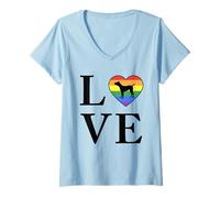 Womens Dog Breed Cane Corso Word Love Typography Retro V-Neck T-Shirt