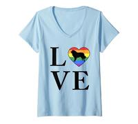 Womens Dog Breed Polish Tatra Sheepdog Word Love Typography Retro V-Neck T-Shirt