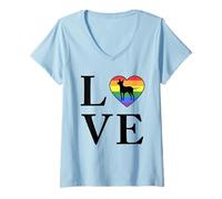 Womens Dog Breed Prazsky Krysarik Word Love Typography Retro V-Neck T-Shirt