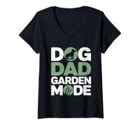 Women's Dog Dad Garden Mode Funny Gardening Lover V-Neck T-Shirt