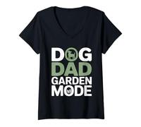 Women's Dog Dad Garden Mode Funny Gardening Lover V-Neck T-Shirt