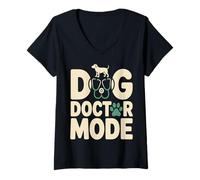 Women's Dog Doctor Mode Funny Veterinary Quote Humor V-Neck T-Shirt