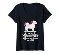 Womens Dog Groomer Dog Salon For Dog Grooming Pet Groomer for Women V-Neck T-Shirt