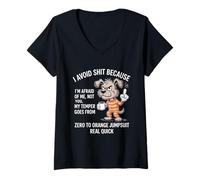 Women's Dog I Avoid Stuff Because I'm Afraid of me V-Neck T-Shirt