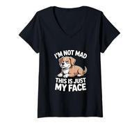 Women's Dog I'm Not Mad This is Just My Face V-Neck T-Shirt