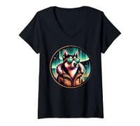 Women's Dog in The Artic Circle Iceland V-Neck T-Shirt