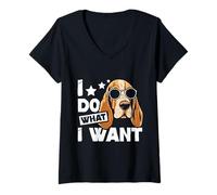 Women's Dog Lover Basset Hound Owner I Do What I Want V-Neck T-Shirt