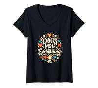Women's Dog Lover Dogs Mog Everything Canine Owner V-Neck T-Shirt