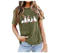 Women's Dog Lovers Halloween T-Shirt with Puppy Motif for Animal Lovers - Fun Style Combined, Army Green, S