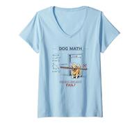 Women's Dog Math Fail Golden Retriever Funny Engineering Physics Dog V-Neck T-Shirt