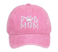 Women's Dog Mom Grandma Baseball Caps Embroideried Washed Adjustable Dad Hat, Birthday Gift for Dog Lovers, Adjustable Embroidered Denim Hat Light Pink One Size