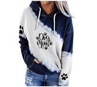 Women's Dog Mom Hoodie Long Sleeve Pullover Sweatshirt Cozy Comfortable Casual Tops For Women Teen Girls Pet Lover (White, M)