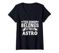 Womens Dog Name Astro Gift Belongs To Pet Dog Astro V-Neck T-Shirt
